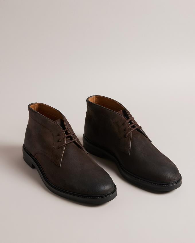 Buty Chukka Męskie Ted Baker Polished Suede Brązowe Czekolada Polska | PL-NEPSQ6187