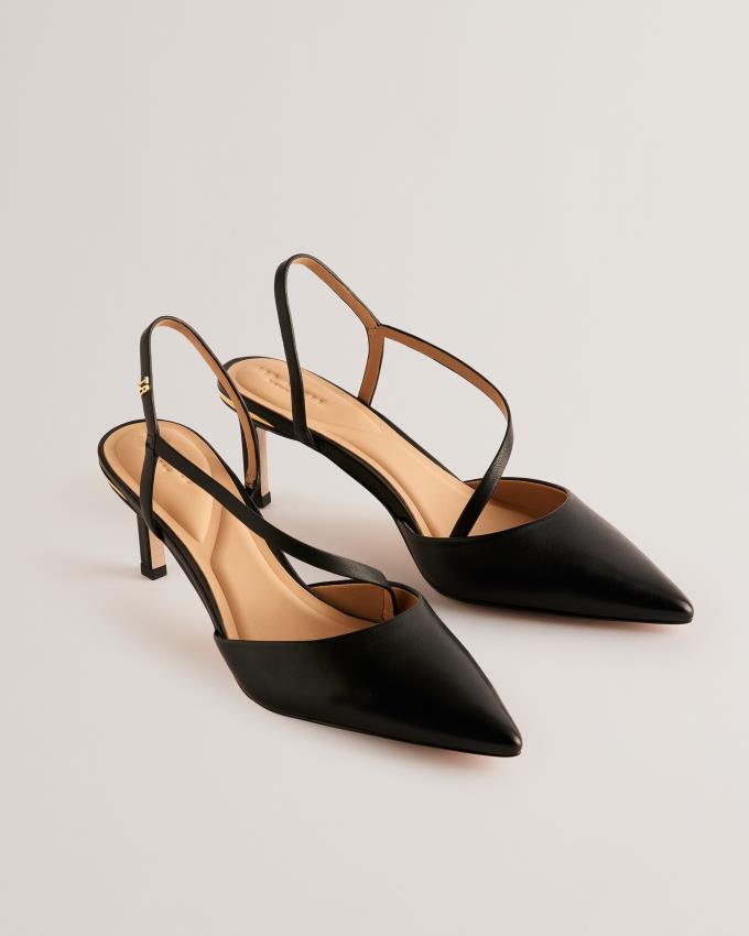 Buty Na Obcasie Damskie Ted Baker Crossover Mid Heel Court Czarne Polska | PL-SVNTM5364