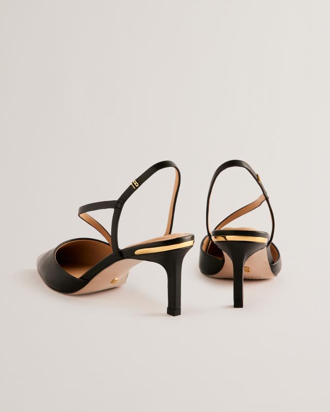 Buty Na Obcasie Damskie Ted Baker Crossover Mid Heel Court Czarne Polska | PL-SVNTM5364
