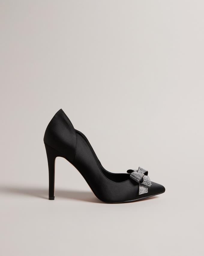 Buty Na Obcasie Damskie Ted Baker Crystal Bow Court Czarne Polska | PL-MJLFS2613