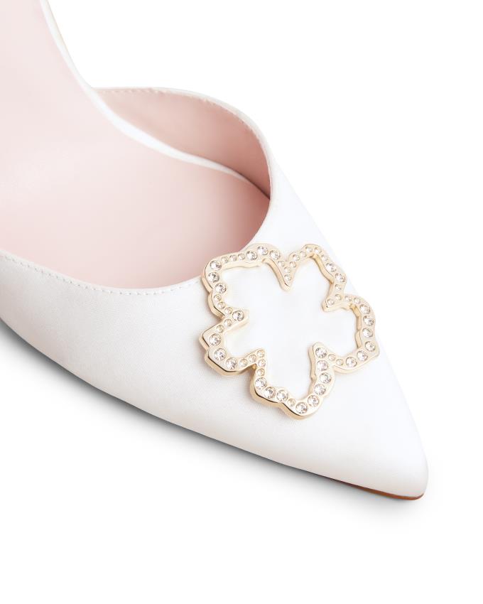 Buty Na Obcasie Damskie Ted Baker Embellished Heeled Court Białe Polska | PL-EMABW8012