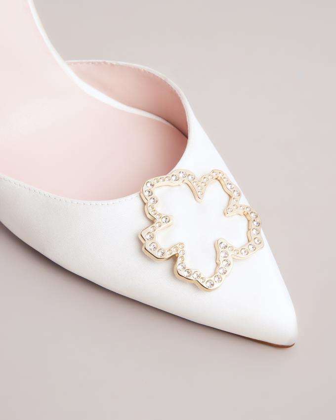 Buty Na Obcasie Damskie Ted Baker Embellished Heeled Court Białe Polska | PL-EMABW8012