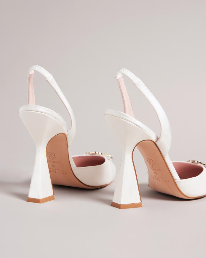 Buty Na Obcasie Damskie Ted Baker Embellished Heeled Court Białe Polska | PL-EMABW8012