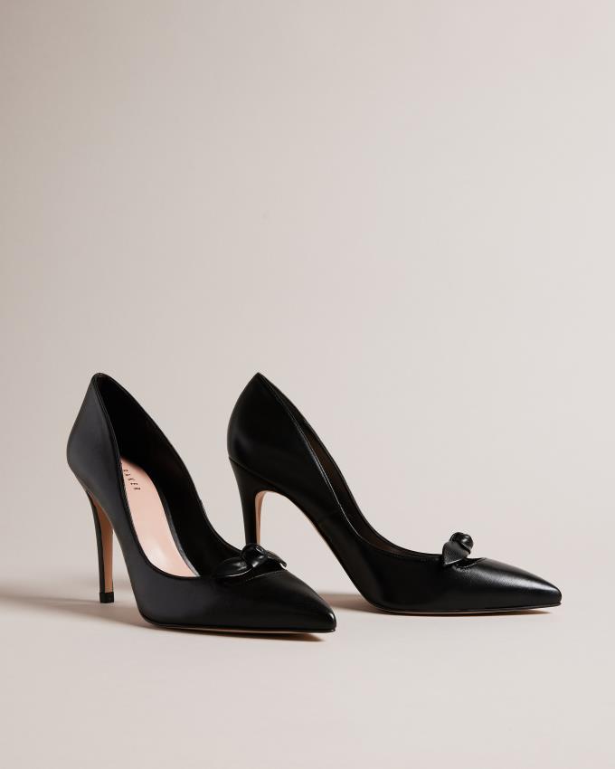 Buty Na Obcasie Damskie Ted Baker Leather Bow Embellished Court Czarne Polska | PL-FQKVZ3568