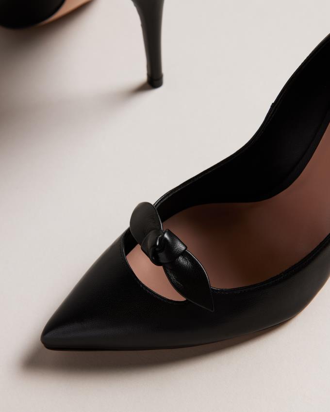 Buty Na Obcasie Damskie Ted Baker Leather Bow Embellished Court Czarne Polska | PL-FQKVZ3568