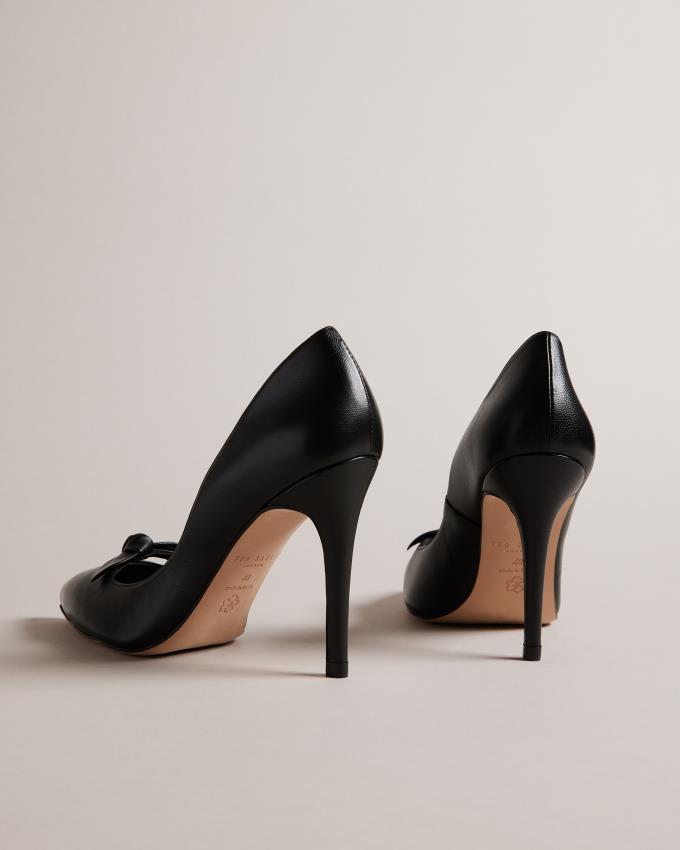 Buty Na Obcasie Damskie Ted Baker Leather Bow Embellished Court Czarne Polska | PL-FQKVZ3568
