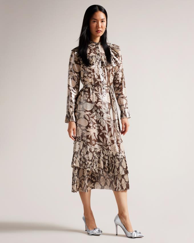 Buty Na Obcasie Damskie Ted Baker Metallic Court Srebrne Polska | PL-ATCRZ4560