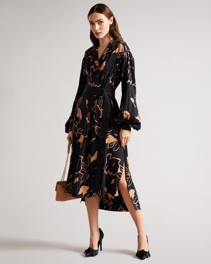 Buty Na Obcasie Damskie Ted Baker Moire Satin Bow Court Czarne Polska | PL-LOUIJ4901