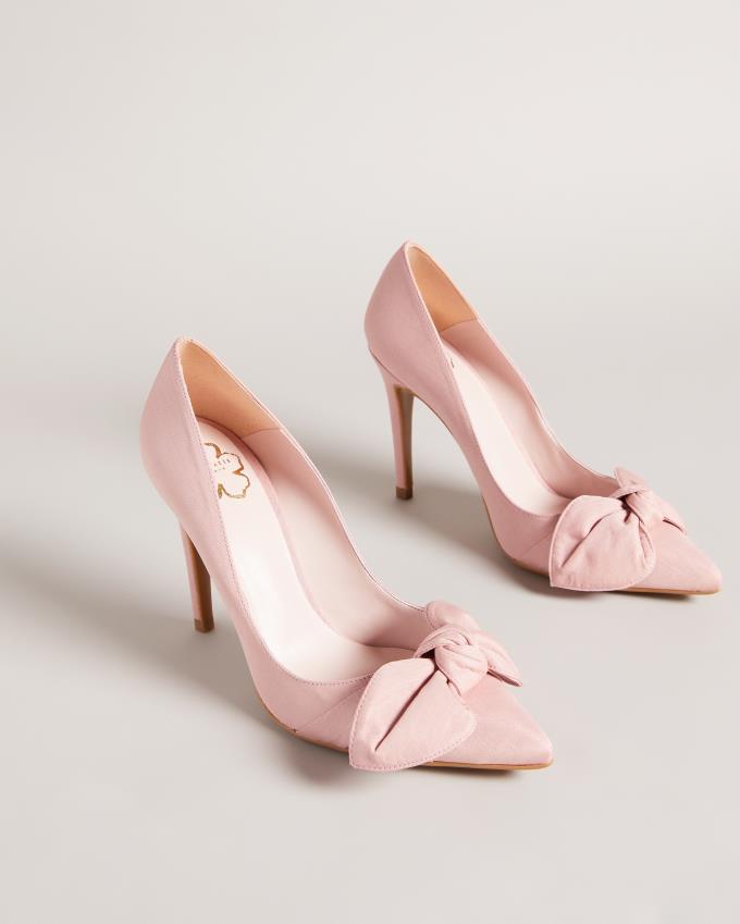 Buty Na Obcasie Damskie Ted Baker Moire Satin Bow Court Różowe Polska | PL-PNVLI7034