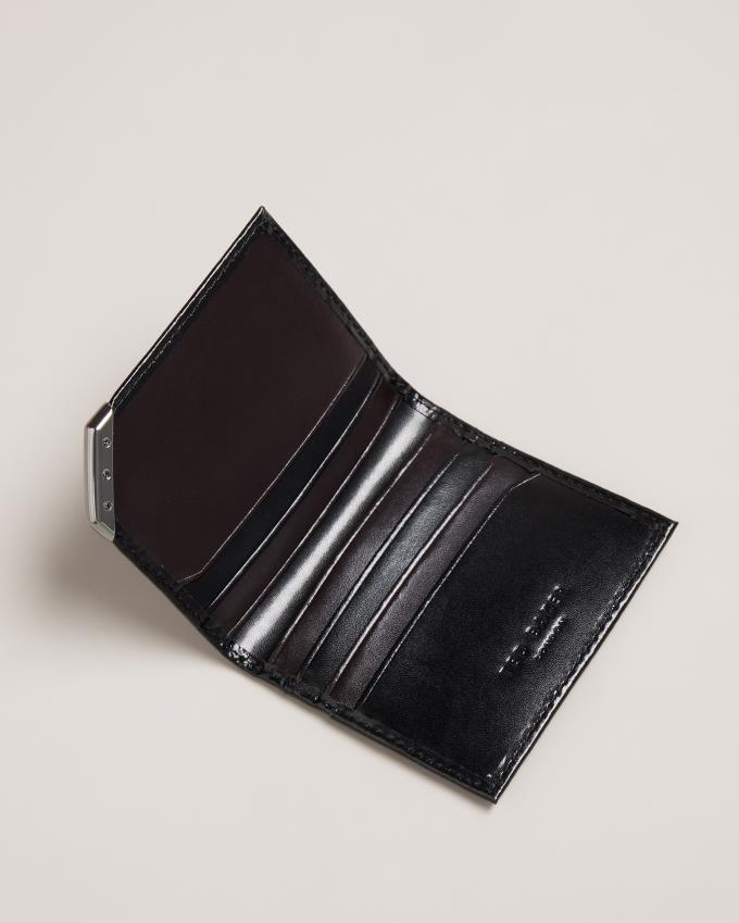Etui na Karty Męskie Ted Baker Corner Detail Czarne Polska | PL-DUWMC6714