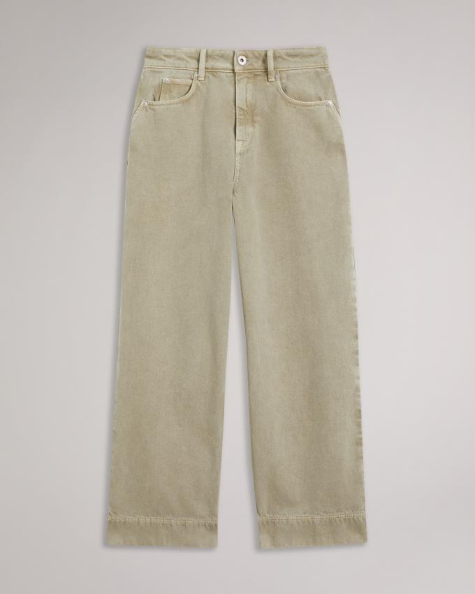 Jeansy Damskie Ted Baker Wide Leg Denim Zielone Polska | PL-PGJHF5702