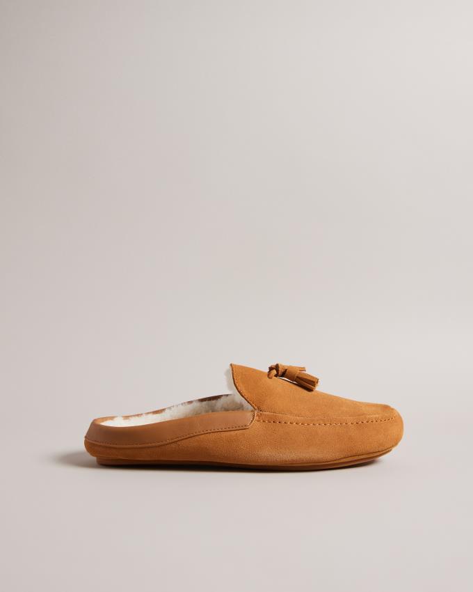 Kapcie Męskie Ted Baker Suede Tassel Mule Brązowe Polska | PL-OCMTX3570