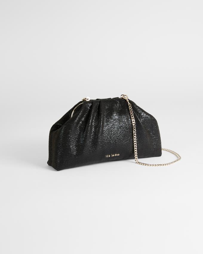 Kopertówki Damskie Ted Baker Slouchy Glitter Czarne Polska | PL-CWFLG5172