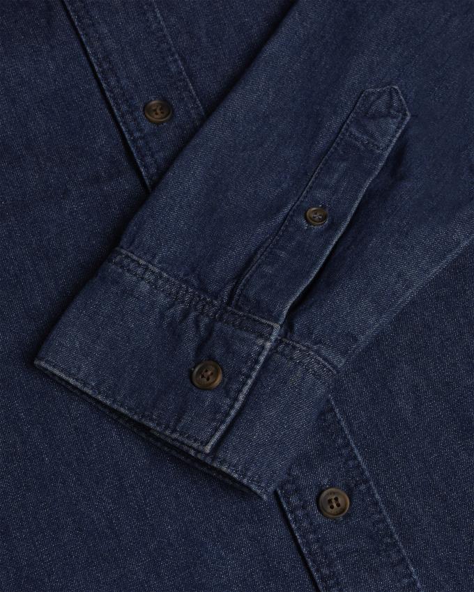 Koszule Męskie Ted Baker Long Sleeve Denim Niebieskie Polska | PL-ZFOQU8413