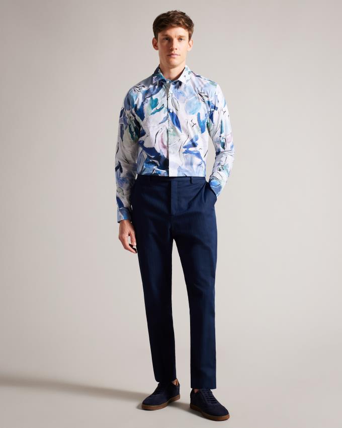 Koszule Męskie Ted Baker Painted Floral Print Kolorowe Polska | PL-GJFSQ6289