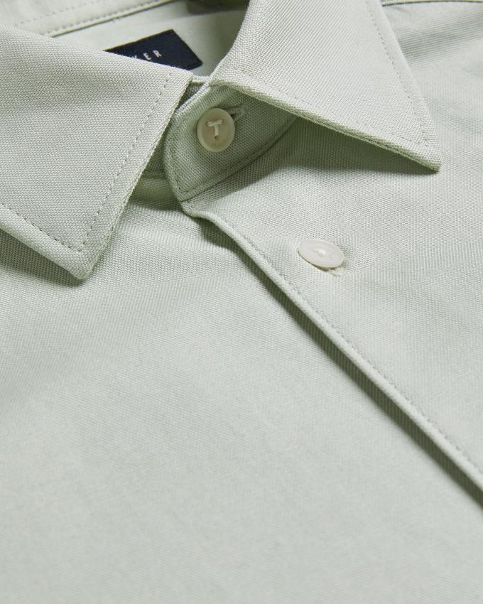 Koszule Męskie Ted Baker Short Sleeve Cotton Oxford Zielone Polska | PL-AOIGB0479