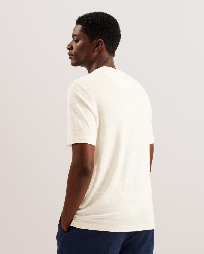 Koszulka Męskie Ted Baker Regular Fit Short Sleeve Linen Szare Polska | PL-FPRZY3857