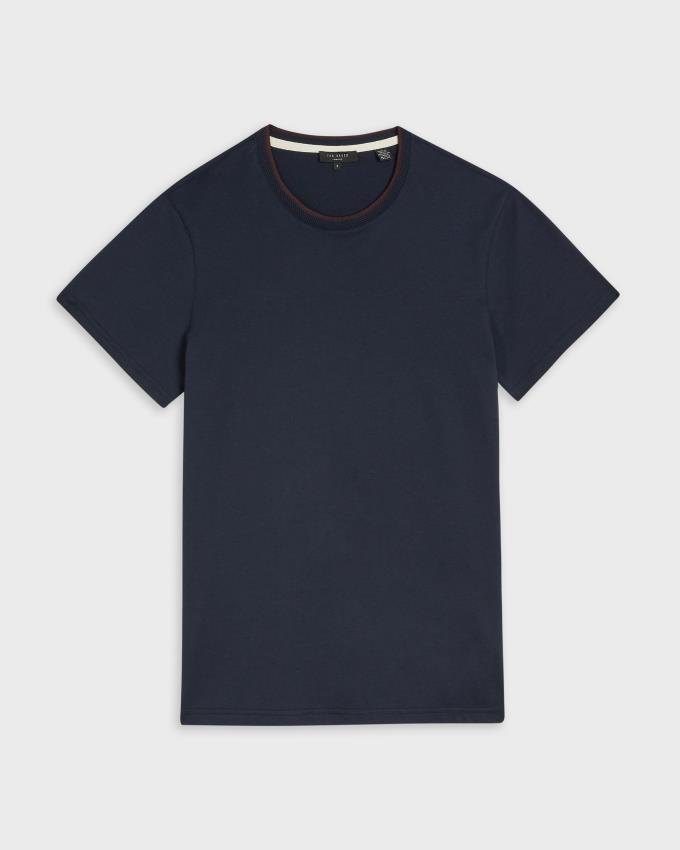 Koszulka Męskie Ted Baker Short Sleeve Granatowe Polska | PL-NYCFH4938