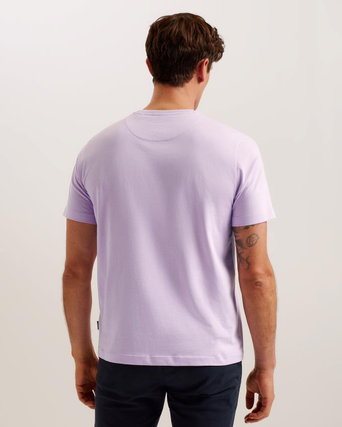 Koszulka Męskie Ted Baker Short Sleeve Regular Fit Plain Fioletowe Polska | PL-YPSZB0137