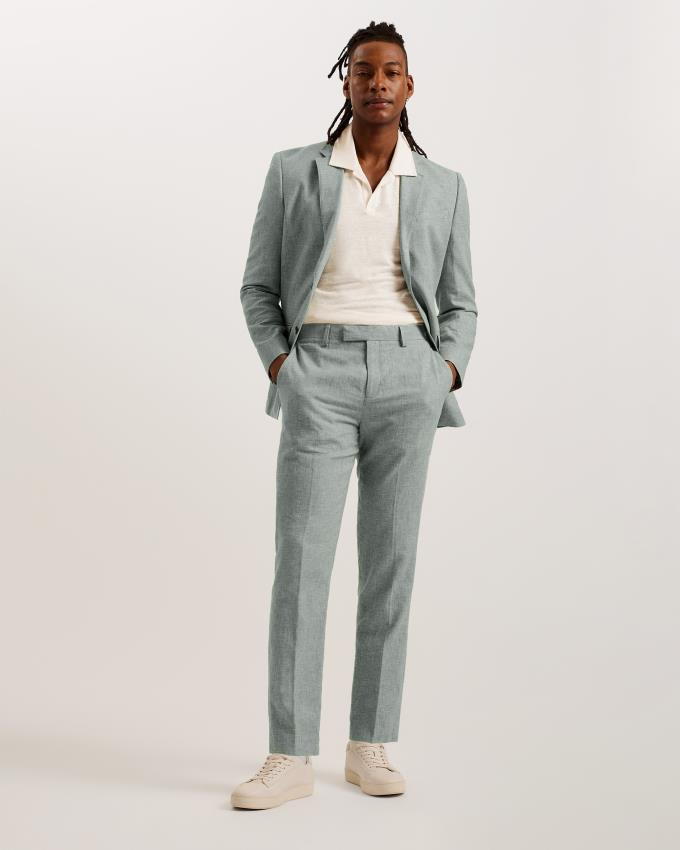 Koszulka Polo Męskie Ted Baker Linen Revere Collar Szare Polska | PL-GJYPF3648