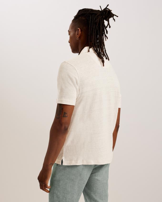 Koszulka Polo Męskie Ted Baker Linen Revere Collar Szare Polska | PL-GJYPF3648