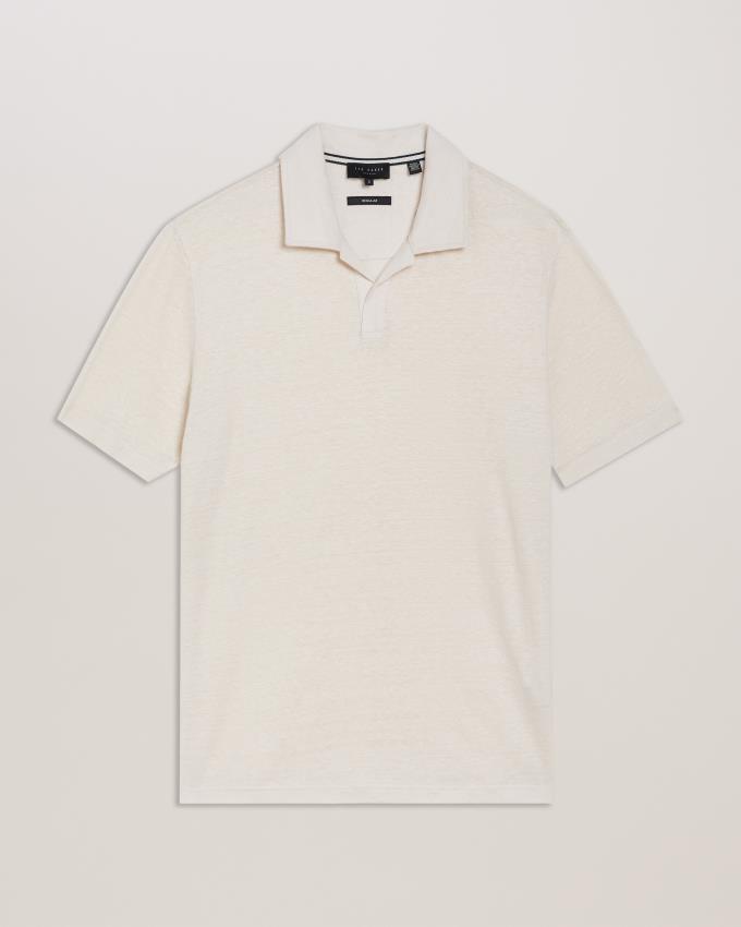 Koszulka Polo Męskie Ted Baker Linen Revere Collar Szare Polska | PL-GJYPF3648