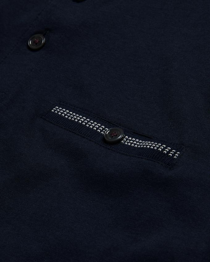 Koszulka Polo Męskie Ted Baker Polo With Striped Details Granatowe Polska | PL-OYWBP4285