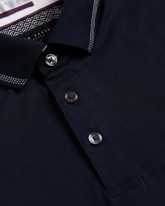 Koszulka Polo Męskie Ted Baker Polo With Striped Details Granatowe Polska | PL-OYWBP4285