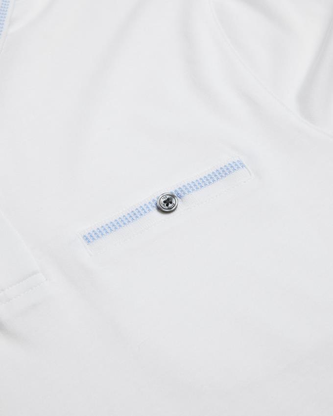 Koszulka Polo Męskie Ted Baker Polo With Striped Details Białe Polska | PL-LPQVR2685
