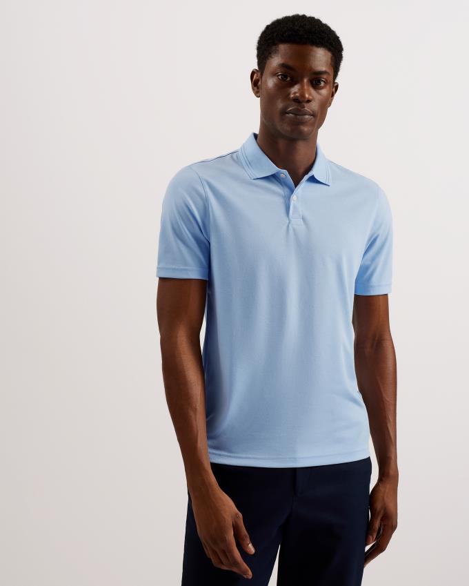 Koszulka Polo Męskie Ted Baker Regular Fit With Ribbed Collar Głęboka Niebieskie Polska | PL-FQIGO5479