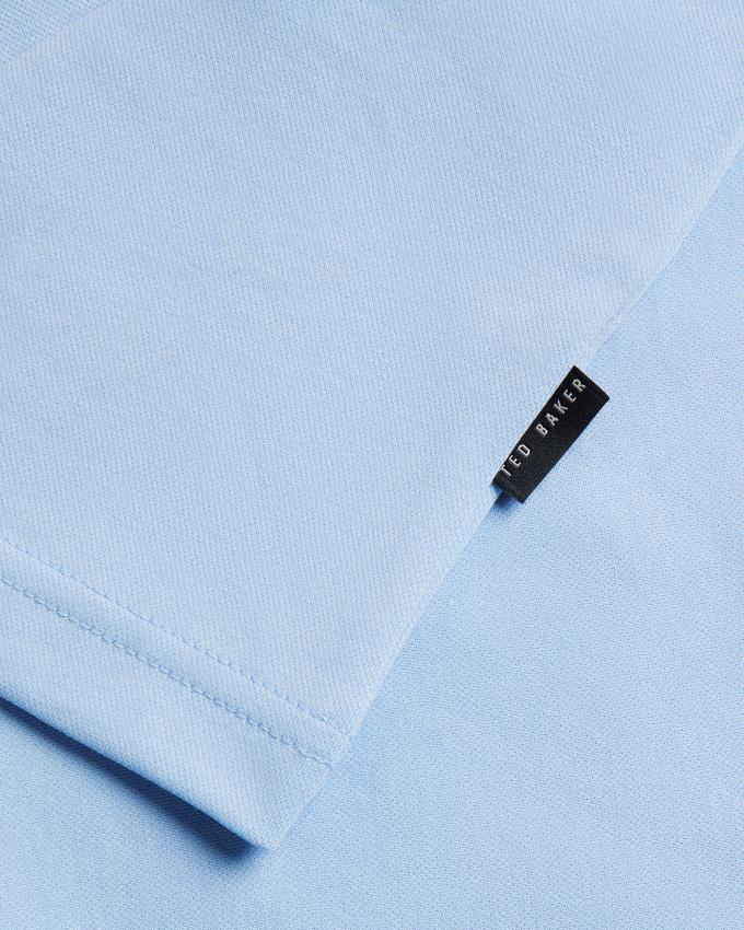 Koszulka Polo Męskie Ted Baker Regular Fit With Ribbed Collar Głęboka Niebieskie Polska | PL-FQIGO5479