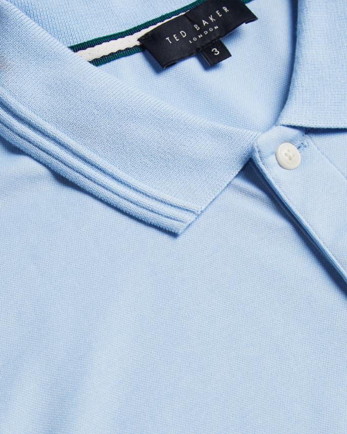 Koszulka Polo Męskie Ted Baker Regular Fit With Ribbed Collar Głęboka Niebieskie Polska | PL-FQIGO5479