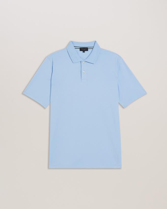 Koszulka Polo Męskie Ted Baker Regular Fit With Ribbed Collar Głęboka Niebieskie Polska | PL-FQIGO5479