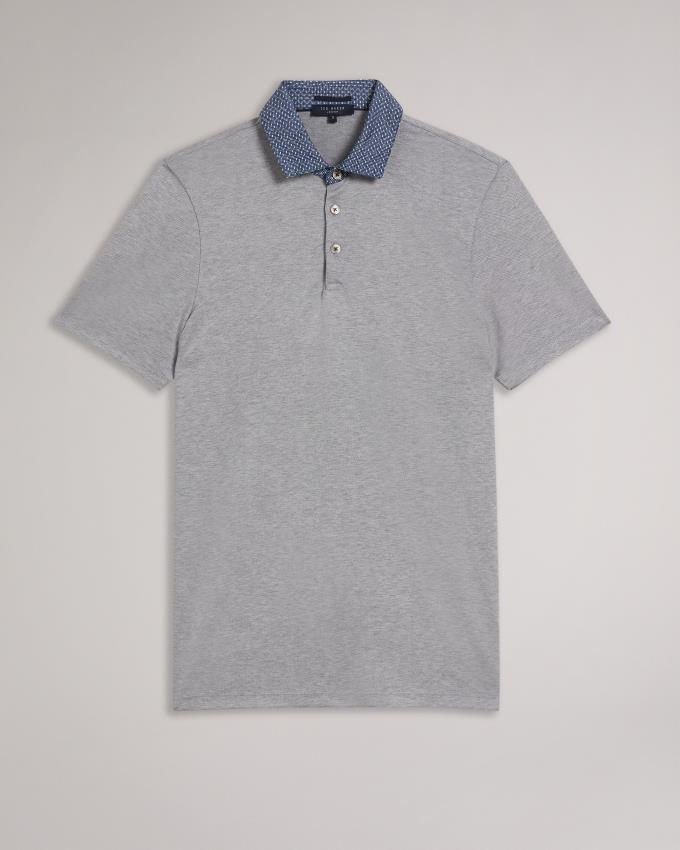 Koszulka Polo Męskie Ted Baker Short Sleeve Woven Collar Granatowe Polska | PL-WYSET4780