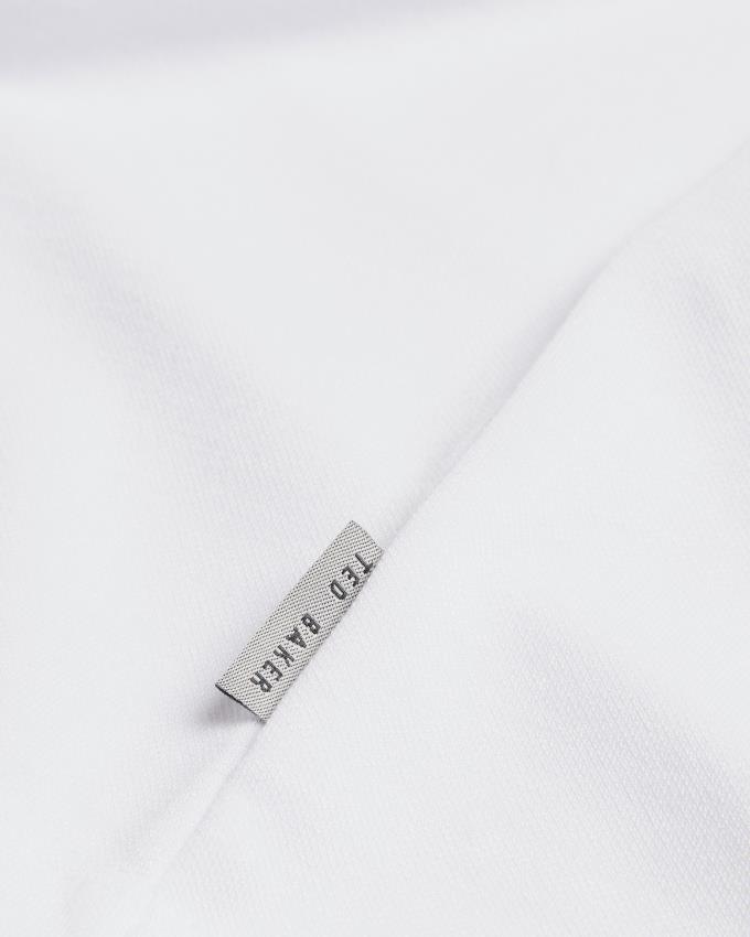 Koszulka Polo Męskie Ted Baker Short Sleeve Woven Collar Białe Polska | PL-GFTLK6804