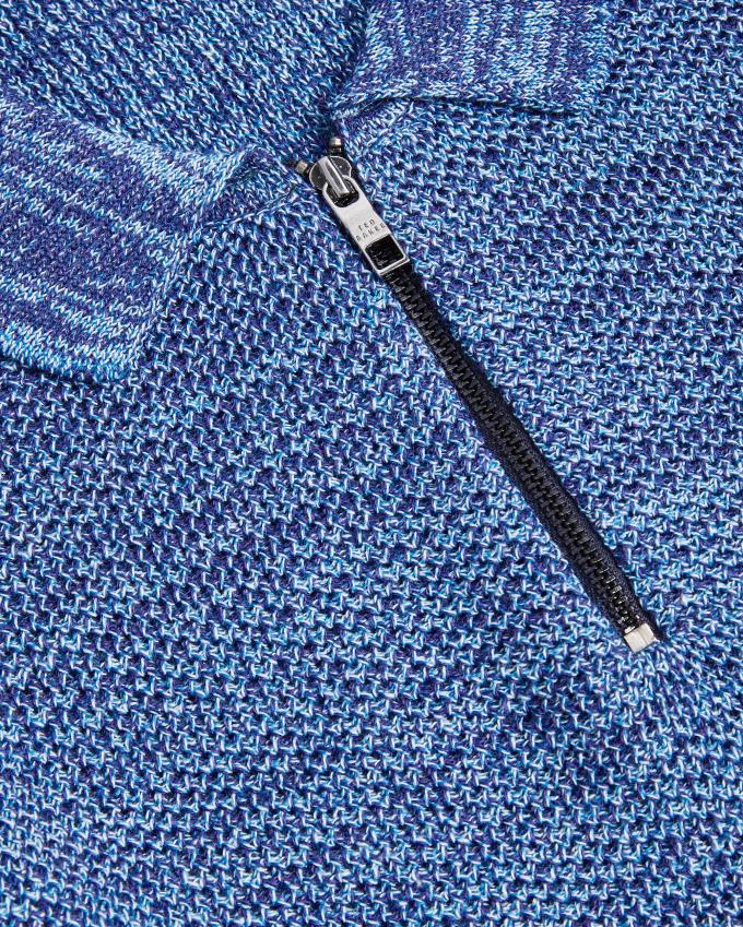 Koszulka Polo Męskie Ted Baker Short Sleeve Zip Niebieskie Polska | PL-CEXGU5701