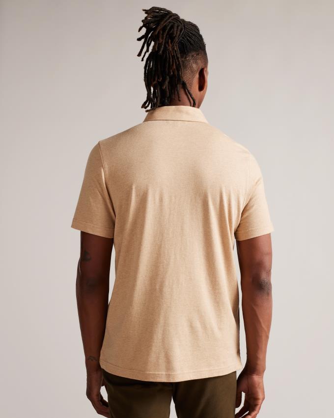 Koszulka Polo Męskie Ted Baker Short Sleeve Cashmere Blend Brązowe Polska | PL-PZCQO5692