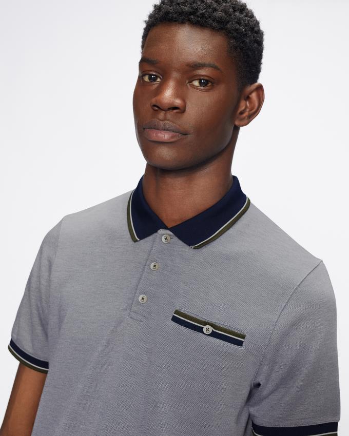 Koszulka Polo Męskie Ted Baker Short Sleeve Granatowe Polska | PL-INBKR4563
