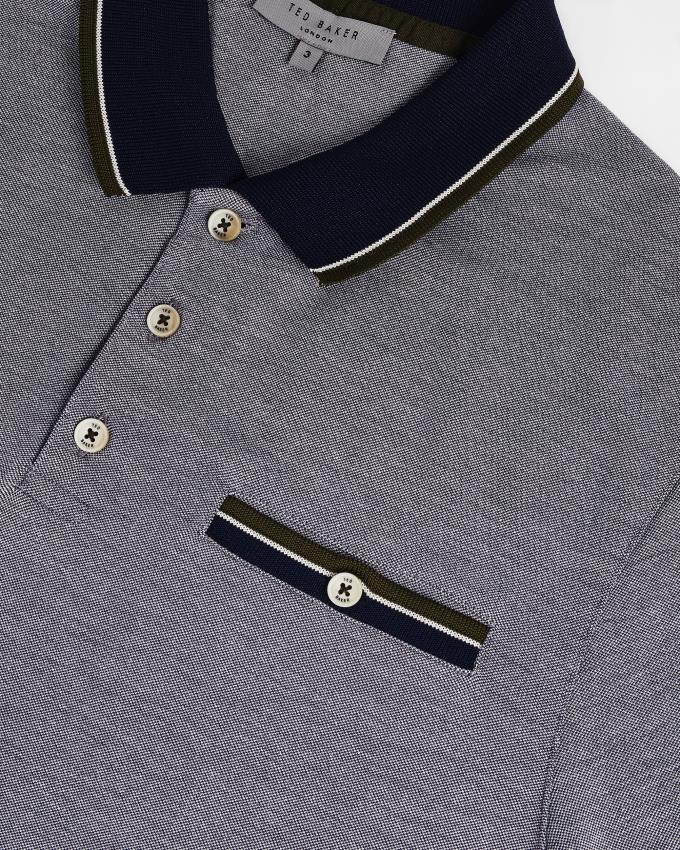 Koszulka Polo Męskie Ted Baker Short Sleeve Granatowe Polska | PL-INBKR4563