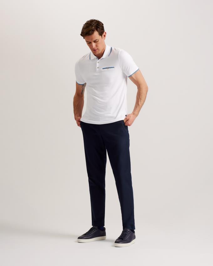 Koszulka Polo Męskie Ted Baker Short Sleeve Białe Polska | PL-NCYFD3640