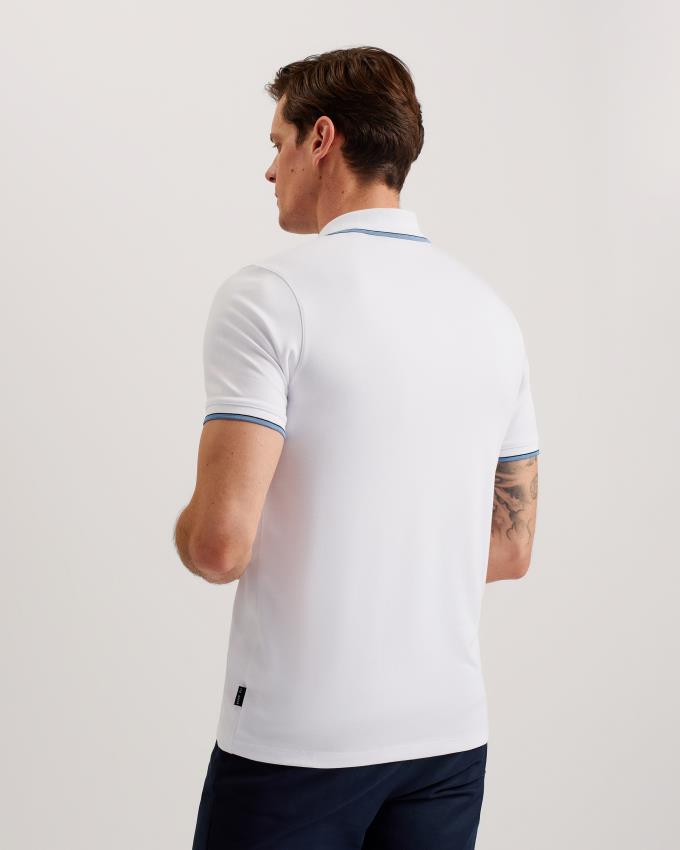 Koszulka Polo Męskie Ted Baker Short Sleeve Białe Polska | PL-NCYFD3640