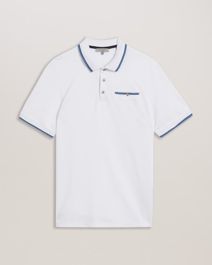 Koszulka Polo Męskie Ted Baker Short Sleeve Białe Polska | PL-NCYFD3640