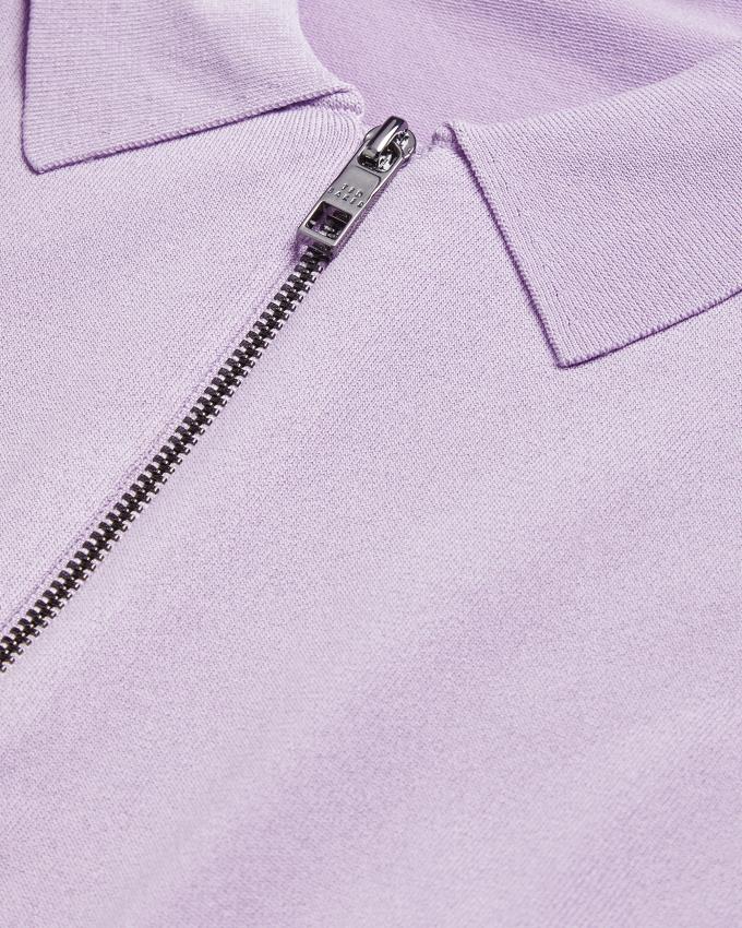 Koszulka Polo Męskie Ted Baker Short Sleeve Rayon Zip Fioletowe Polska | PL-TNGKY4695