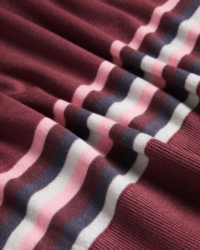 Koszulka Polo Męskie Ted Baker Striped Wool Bordowe Polska | PL-LWJYU6410