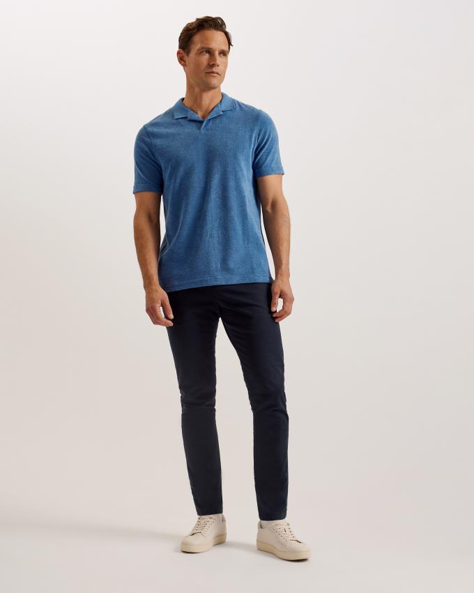 Koszulka Polo Męskie Ted Baker Towelling Revere Collar Niebieskie Polska | PL-UCIOS2683