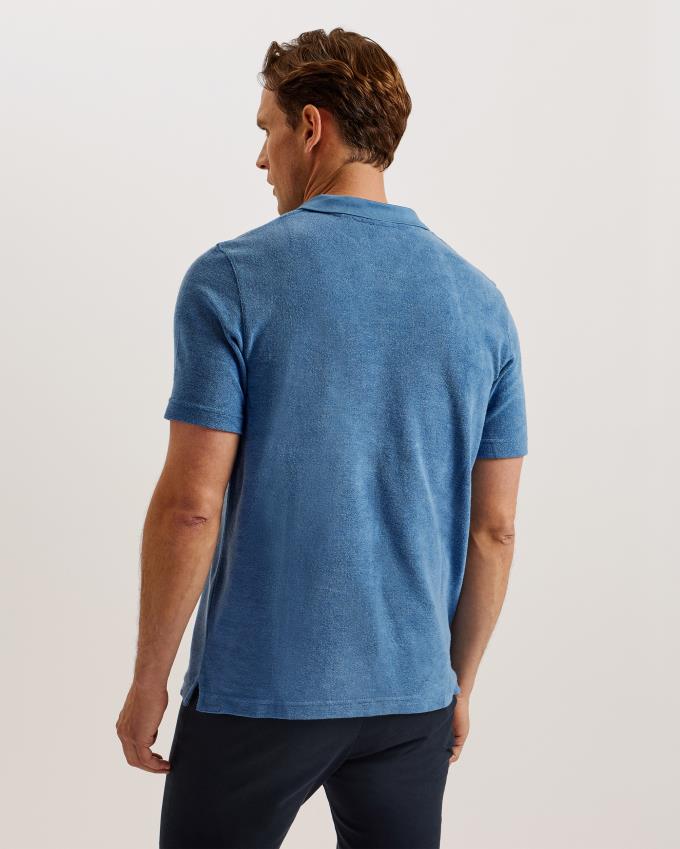 Koszulka Polo Męskie Ted Baker Towelling Revere Collar Niebieskie Polska | PL-UCIOS2683