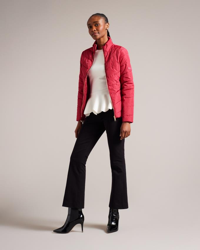 Kurtka Damskie Ted Baker Packaway Padded Różowe Polska | PL-ADHQL8739