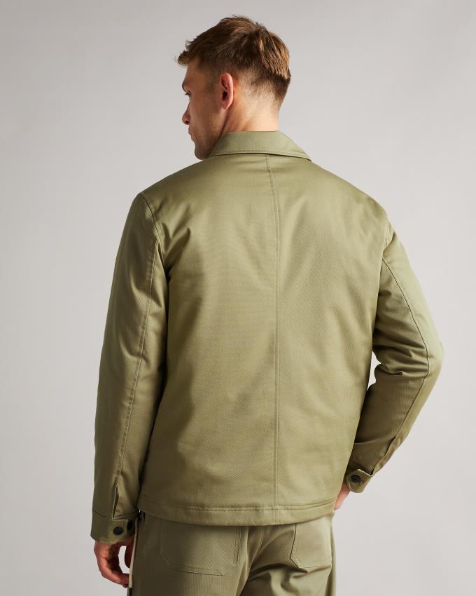 Kurtka Męskie Ted Baker Cavalry Twill Wadded Zielone Polska | PL-JPYUX1795