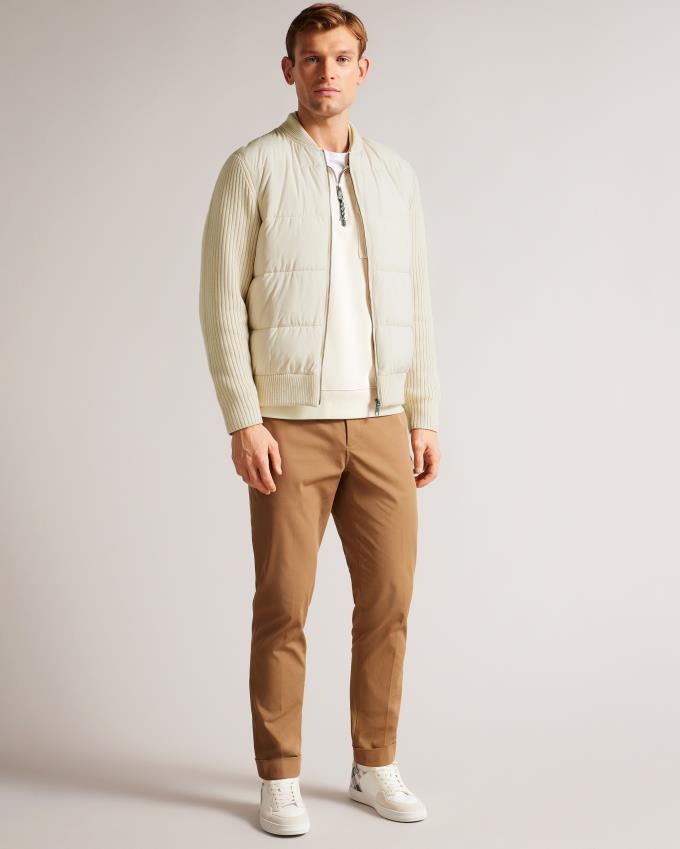 Kurtka Męskie Ted Baker Long Sleeve Wadded Zip Through Beżowe Polska | PL-YUCXP8913