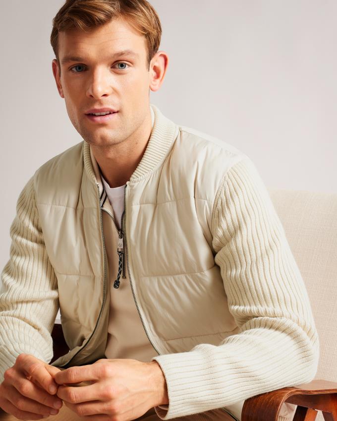 Kurtka Męskie Ted Baker Long Sleeve Wadded Zip Through Beżowe Polska | PL-YUCXP8913
